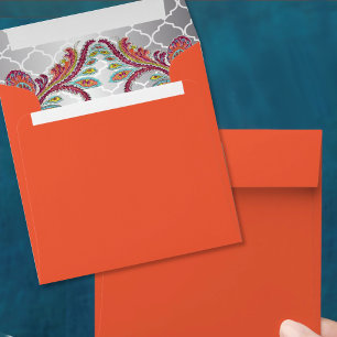 Peacock Paisley Silver Moroccan Tile Pattern Envelopes