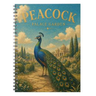Peacock Palace Garden Watercolor GeoSaga Notebook