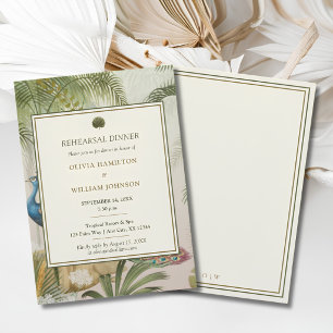 Peacock Palm Rehearsal Dinner Invitation