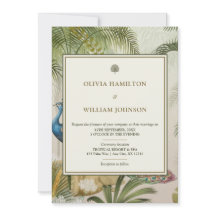 Peacock Palm Wedding Invitation