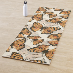 Peacock pansy butterfly pattern yoga mat