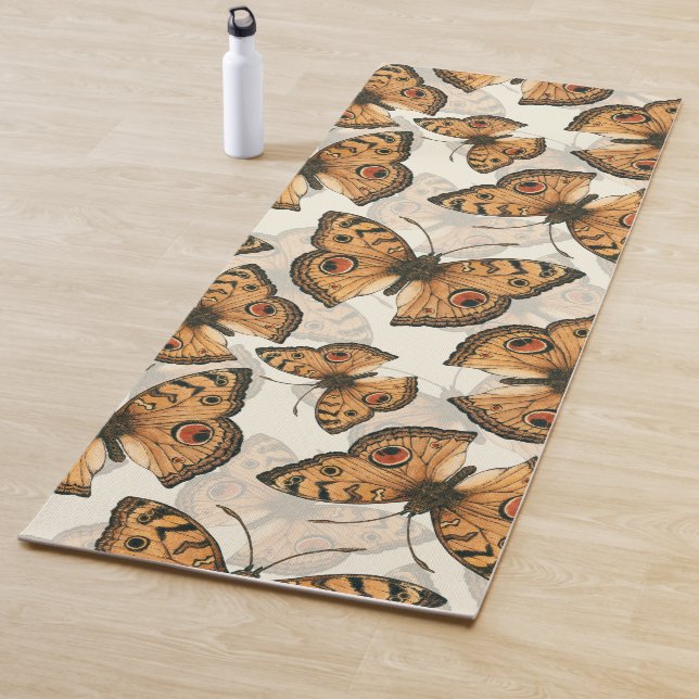 Peacock pansy butterfly pattern yoga mat (In Situ)
