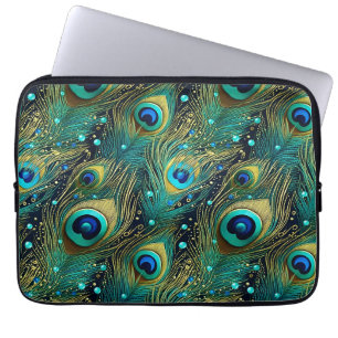 Peacock Passion Throw Pillow Laptop Sleeve