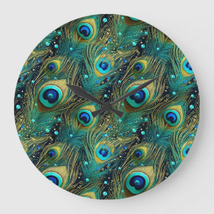 Peacock Passion Throw Pillow Large Clock