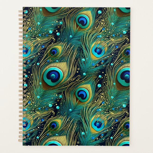 Peacock Passion Throw Pillow Planner (Front)