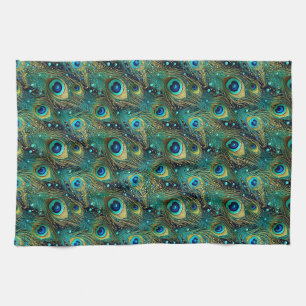 Peacock Passion Throw Pillow Tea Towel