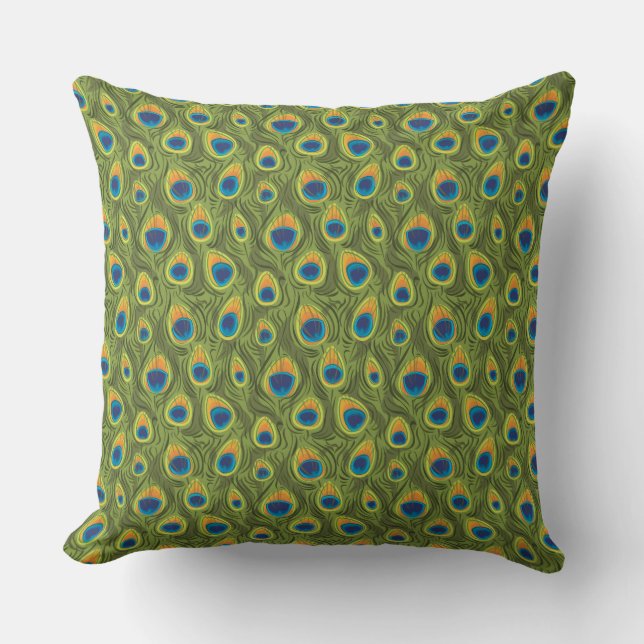Peacock pattern cushion (Front)