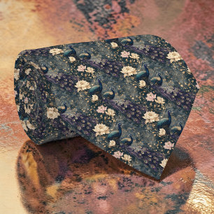 Peacock Pattern Custom Necktie