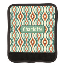Peacock Pattern Teal Luggage Handle Wrap