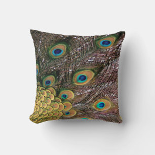 Peacock Peafowl Eyes and Feathers Cushion
