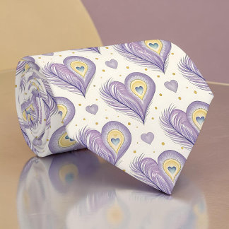 Peacock Peahen Pattern Necktie Tie