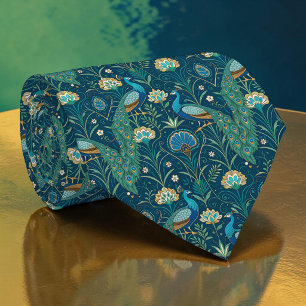 Peacock Peahen Pattern Necktie Tie