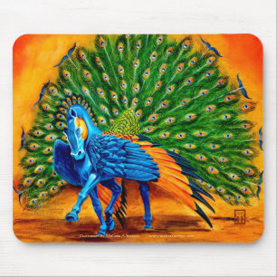 Peacock Pegasus Mouse Pad