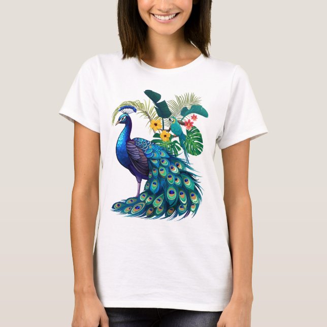 Peacock - perfect elegance on a shirt (Front)