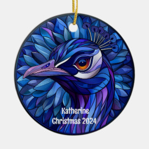 Peacock Personalized Christmas Ornament