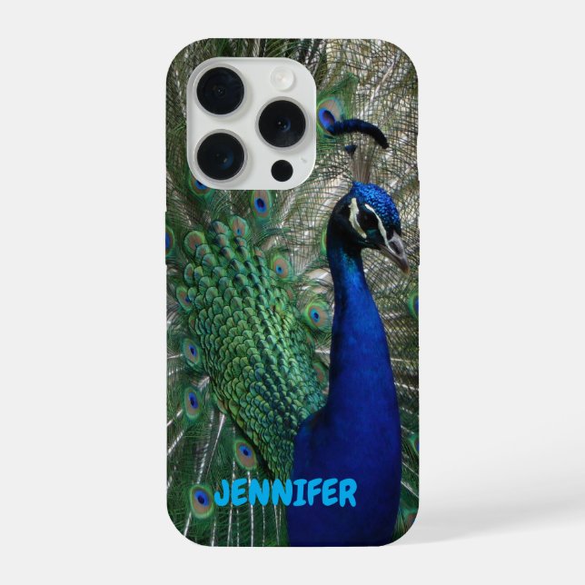 Peacock Personalized iPhone Cell Phone Cover (Back)