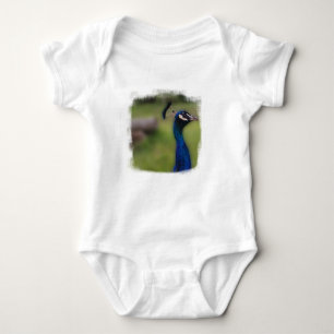 Peacock photo Baby Jersey Bodysuit, White Baby Bodysuit