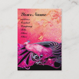 PEACOCK pink red black Business Card
