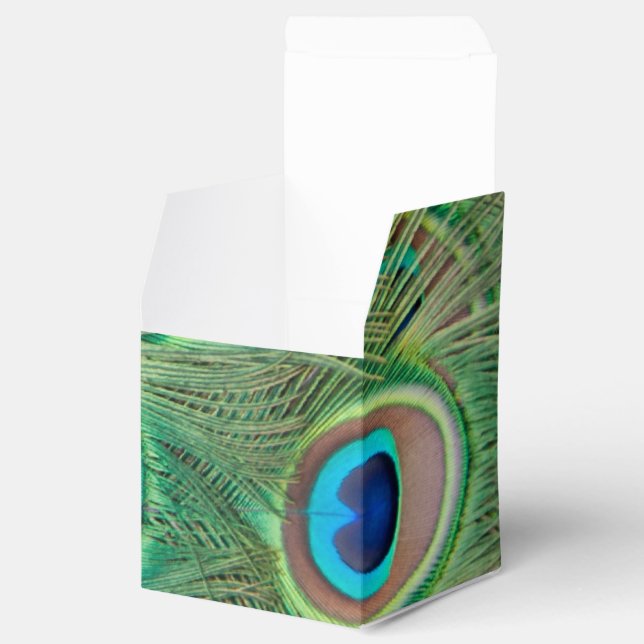 Peacock plumage favour box (Opened)