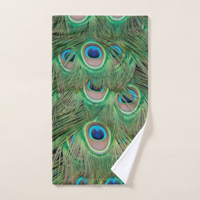 Peacock plumage hand towel (Hand Towel)