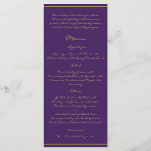 Peacock Plume in Gold and Purple Plum Menu