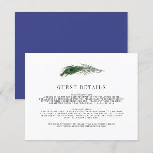 Peacock Poise Wedding Guest Info Enclosure Card