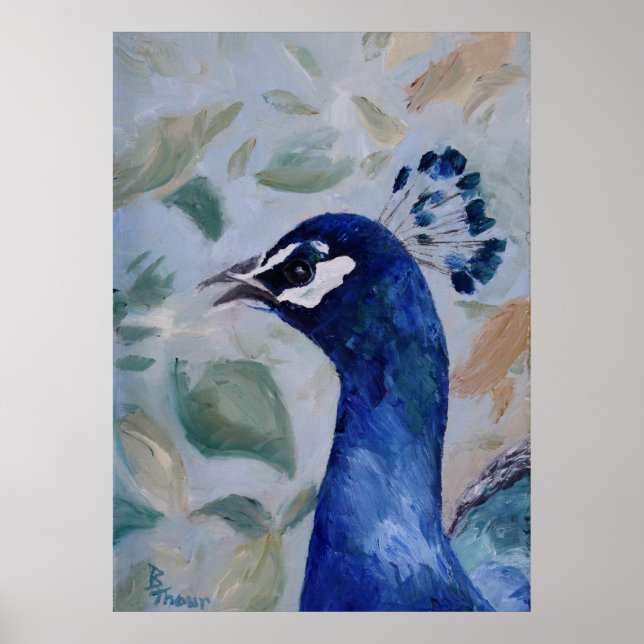 Peacock Portrait Poster (Front)