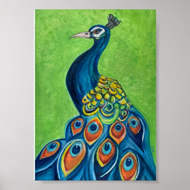 Peacock Premium Canvas Poster (5x7) (Front)