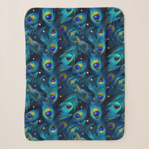 Peacock Pride Sherpa Blanket