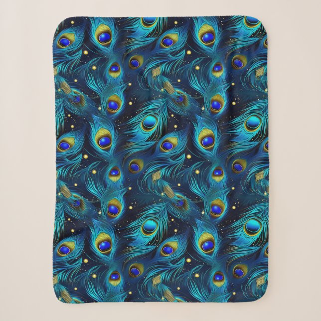 Peacock Pride Sherpa Blanket (Front)