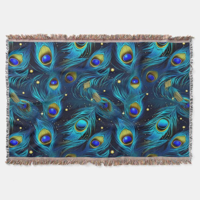 Peacock Pride Throw Blanket (Front)