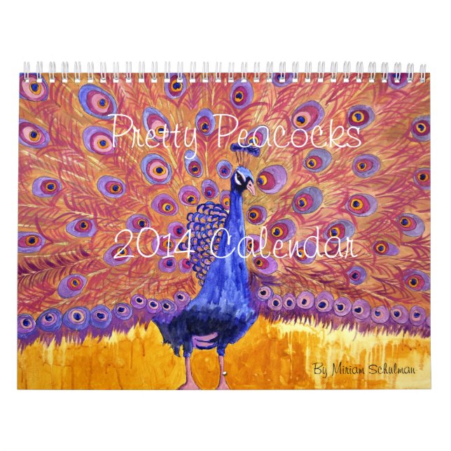 Peacock Printed Art Wall Calendar 2014 (Cover)