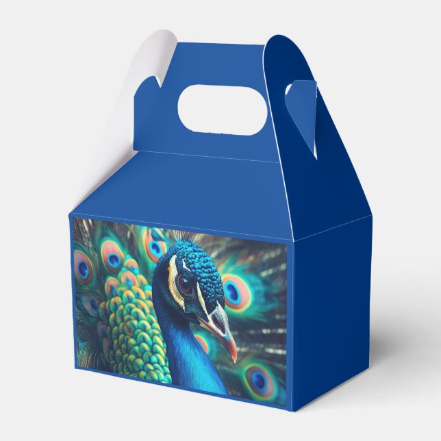 Peacock Profile Favour Box (Front Side)