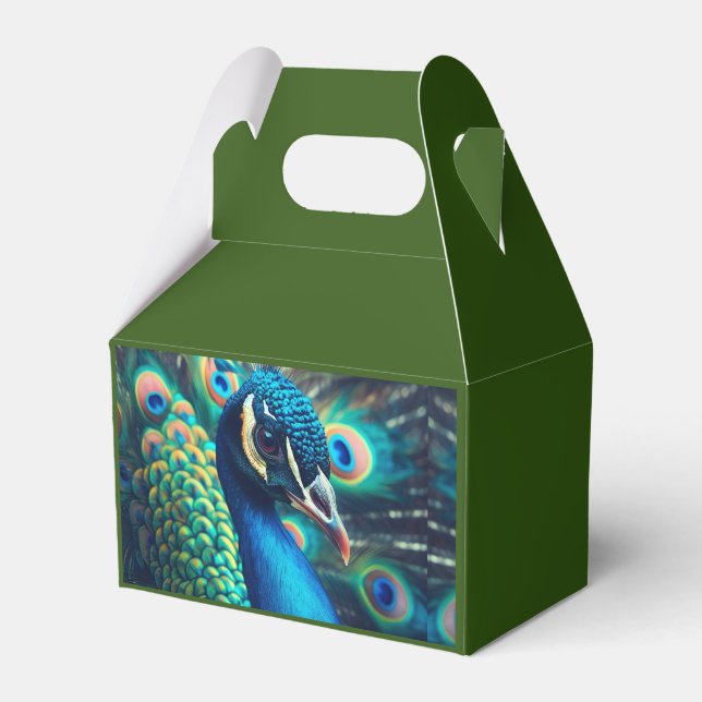 Peacock Profile Favour Box (Front Side)