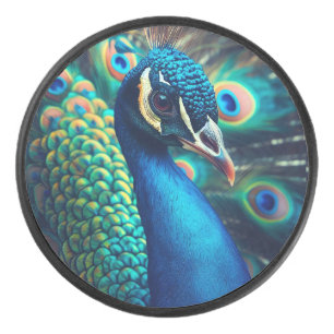 Peacock Profile Hockey Puck