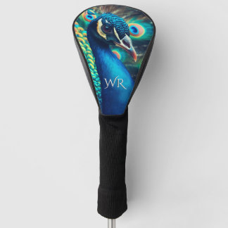 Peacock Profile Personal Initials Golf Head Cover