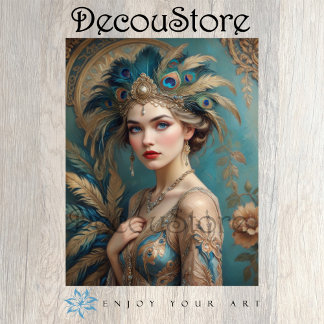 Peacock Queen Decoupage Tissue Paper