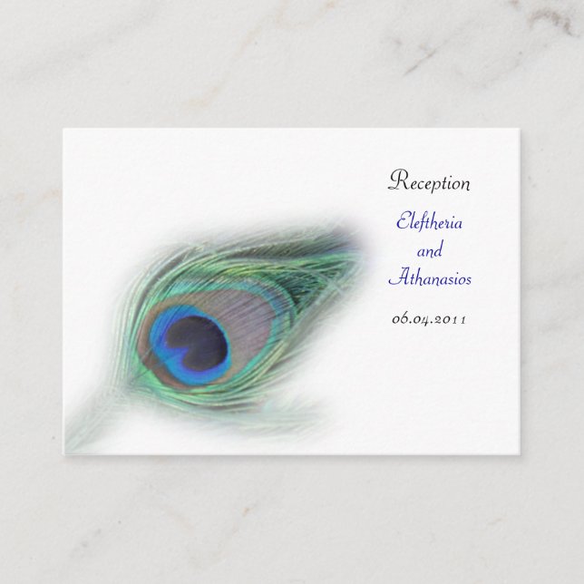 peacock Reception   Cards (Front)