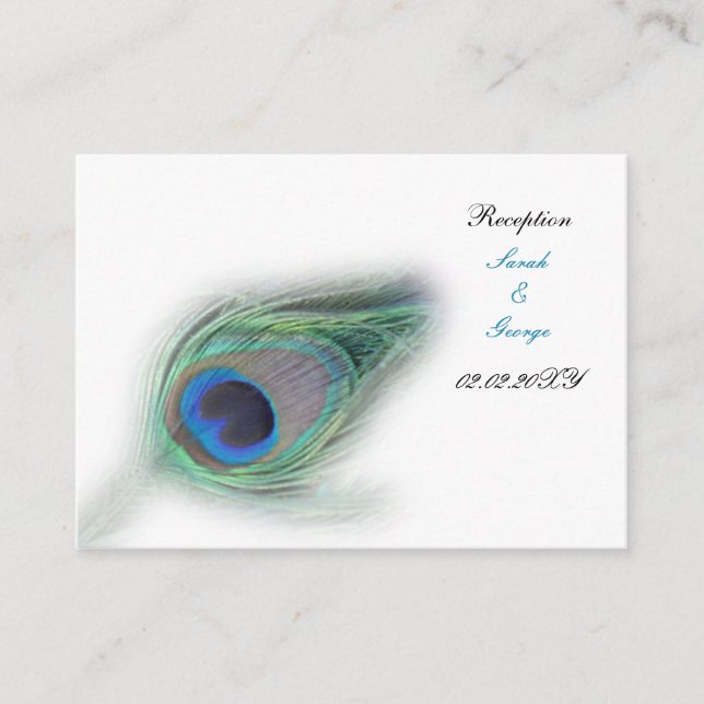 peacock Reception   Cards (Front)