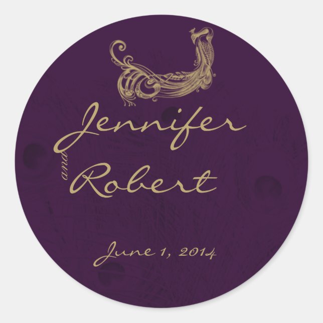 Peacock Regency in Purple Envelope Seal (Front)
