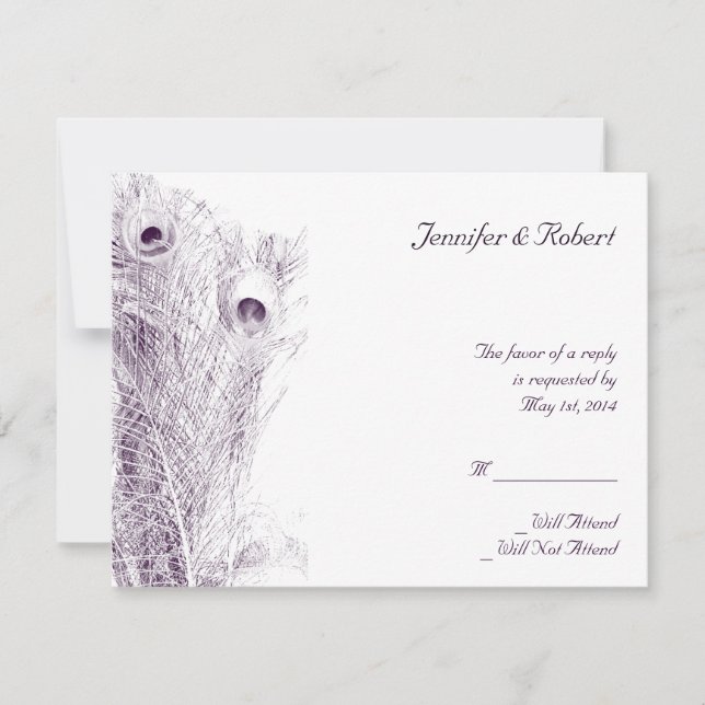Peacock Regency in Purple Response Card (Front)