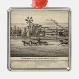 Peacock res, Willow Glen Metal Tree Decoration