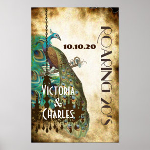 Peacock Roaring 20's Wedding Poster