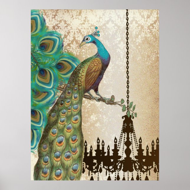 Peacock Roaring 20's Wedding Poster (Front)