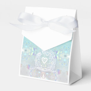 Peacock romantic wedding, heart and favour box