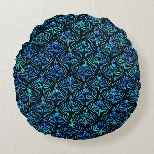 peacock round cushion (Front)