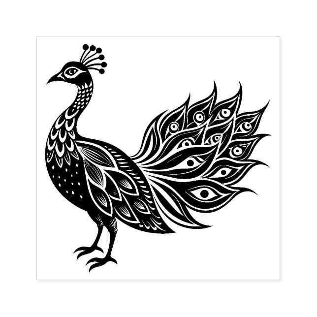 Peacock Rubber Stamp (Imprint)
