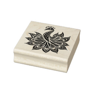 Peacock Rubber Stamp