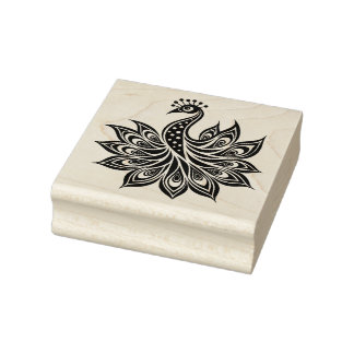 Peacock Rubber Stamp