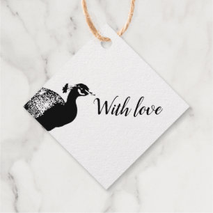 Peacock Rubber Stamp Favour Tags